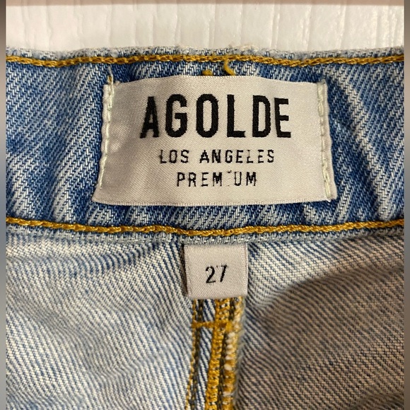 Aritzia Agolde Parker Vintage Cut-Off Distressed Rip Jean Denim Shorts Size 27 - Picture 10 of 16